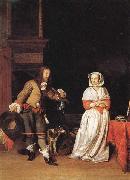 Gabriel Metsu A Lady and a Cavalier oil on canvas